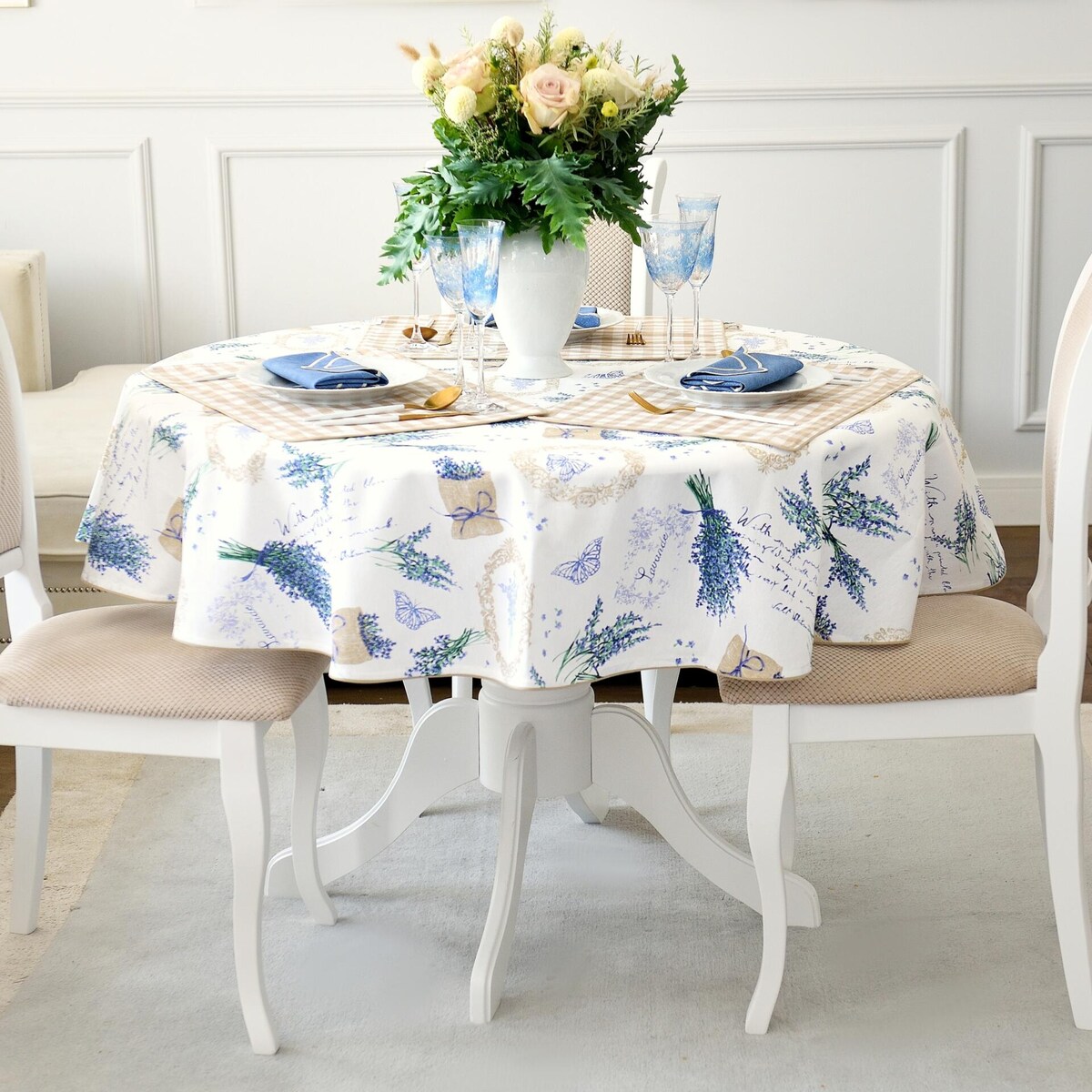 Obrus Lavender okrągły - Średnica ok. ⌀ 160 cm - idealny dla 5 osób