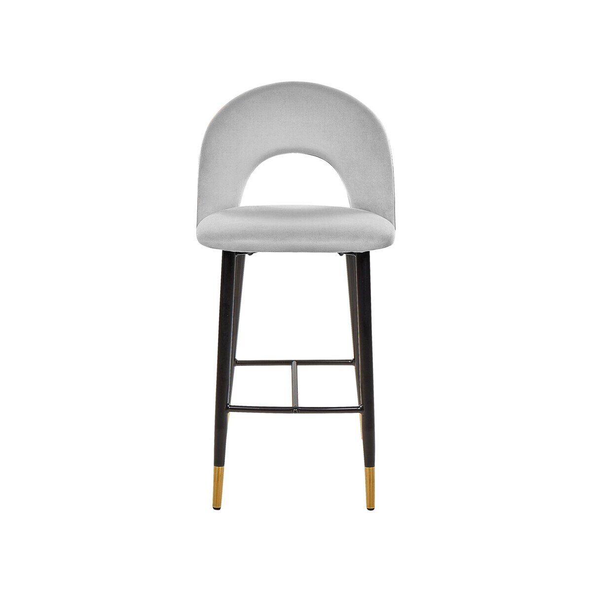 Zestaw 2 krzeseł barowych welurowy szary FALTON