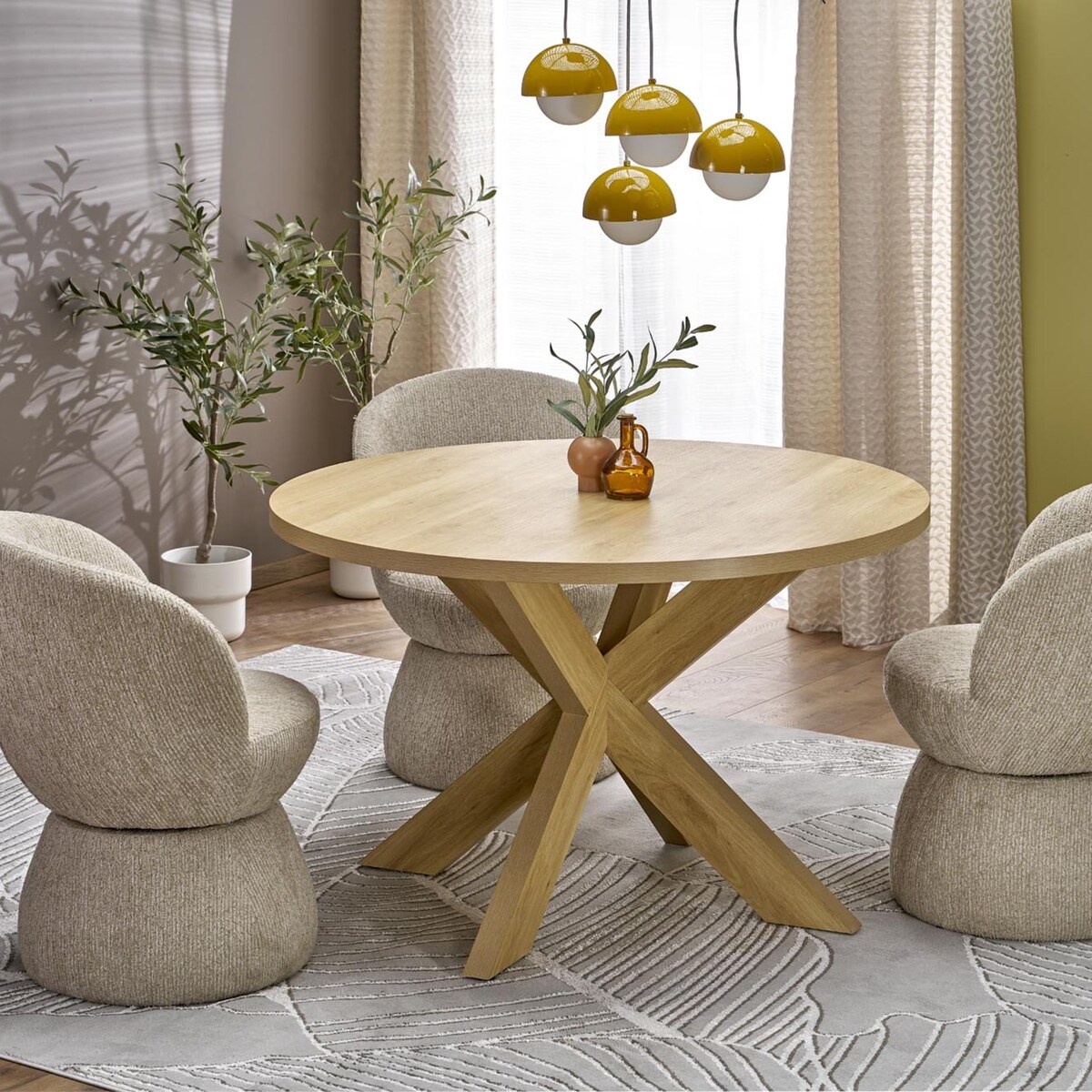 Lampa wisząca TK Lighting BONO OCHRA 10268, nowoczesna ochra/biel, 5xG9, regulowana wysokość