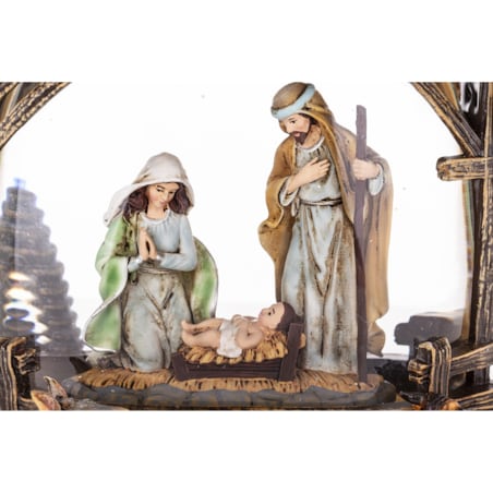 Dekoracja świąteczna LED i pozytywka - szopka w kuli 20x21x10 cm GORDALINA