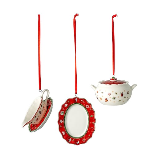 Ozdoby choinkowe, serwis biało-czerwone Toy‘s Delight Decoration, 3 szt, Villeroy & Boch