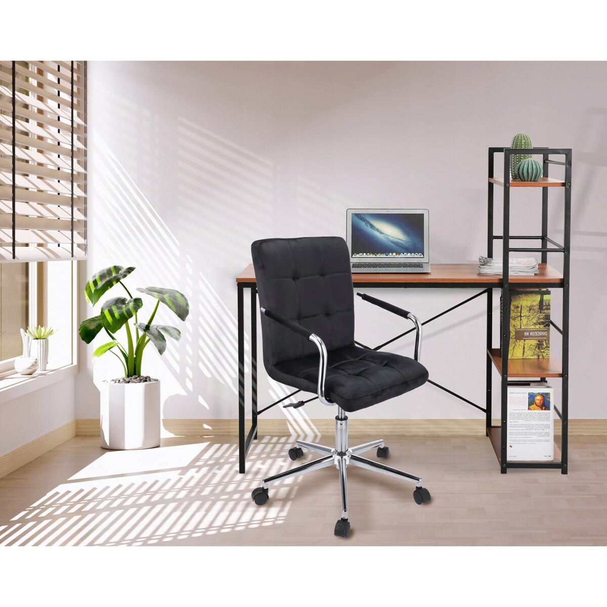 Krzesło obrotowe biurowe QUATRO czarne welur