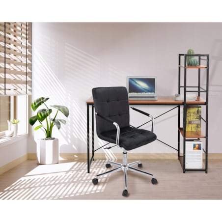 Krzesło obrotowe biurowe QUATRO czarne welur