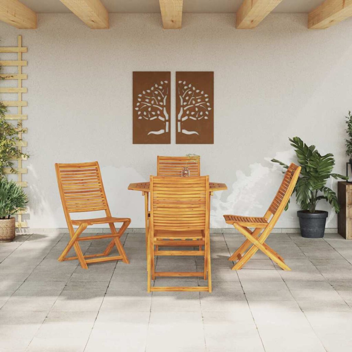 vidaXL Zestaw do jadalni w ogrodzie 5 pcs Brązowy lite drewno akacjowe