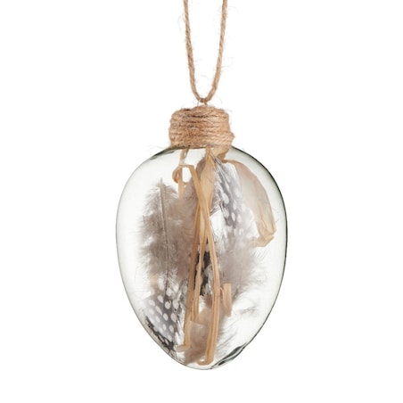 VILLA ITALIA Bombka jajko wielkanocne eco z piórkami 10,5 cm