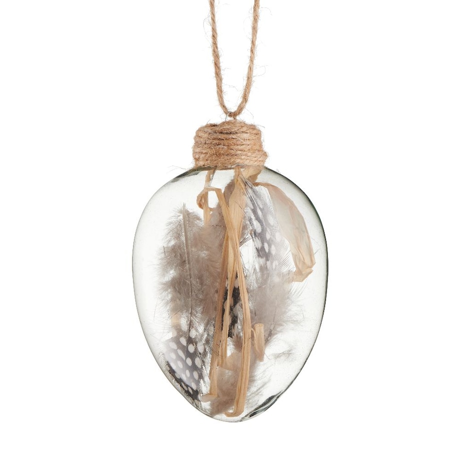 VILLA ITALIA Bombka jajko wielkanocne eco z piórkami 10,5 cm