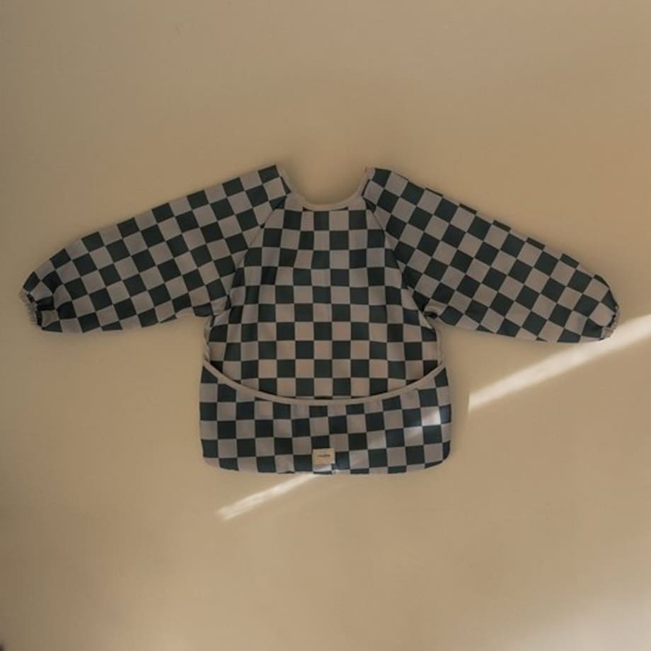 Mushie Śliniak z rękawami Olive Check