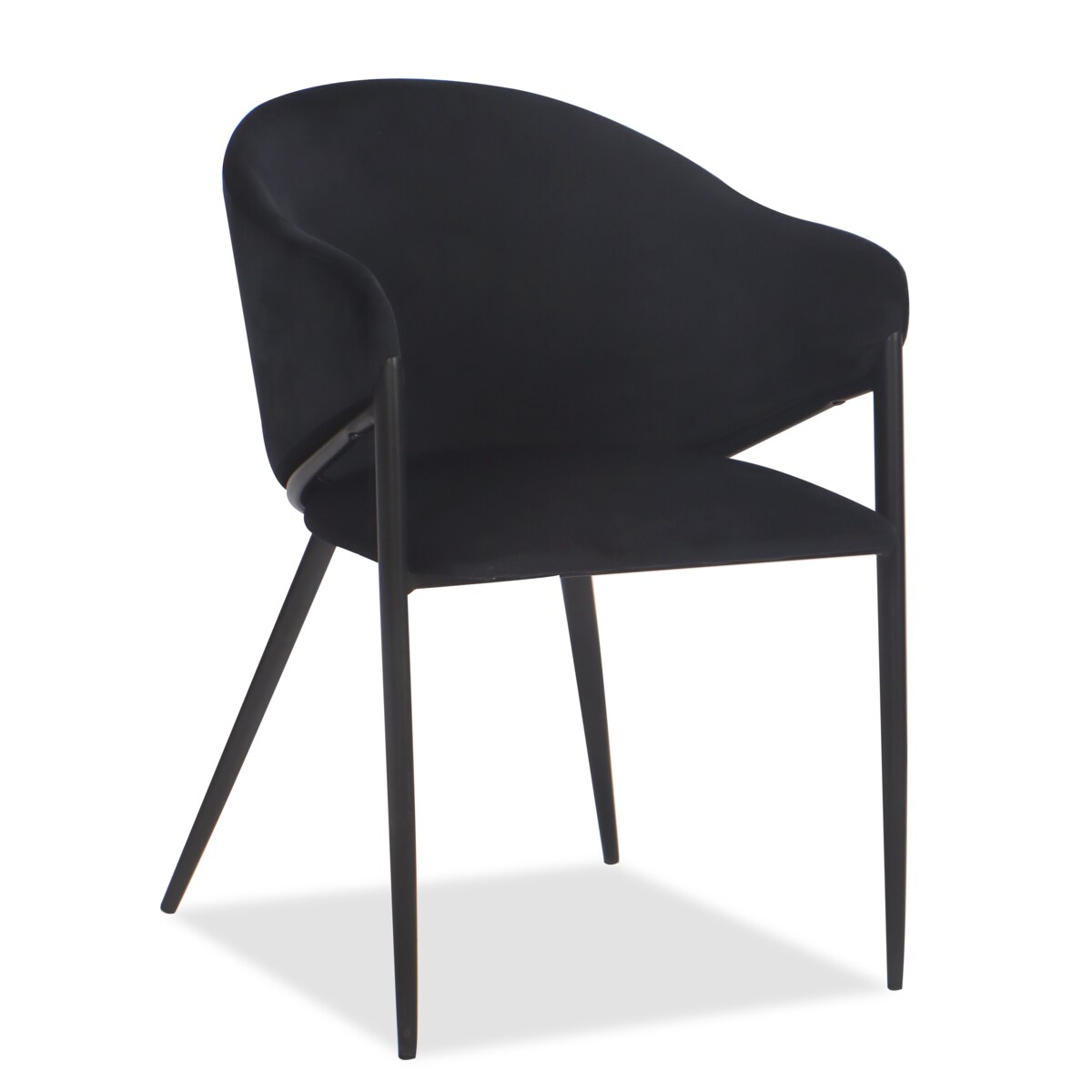 Krzesło tapicerowane do salonu welurowe GLAMOUR czarne