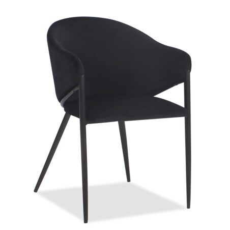 Krzesło tapicerowane do salonu welurowe GLAMOUR czarne
