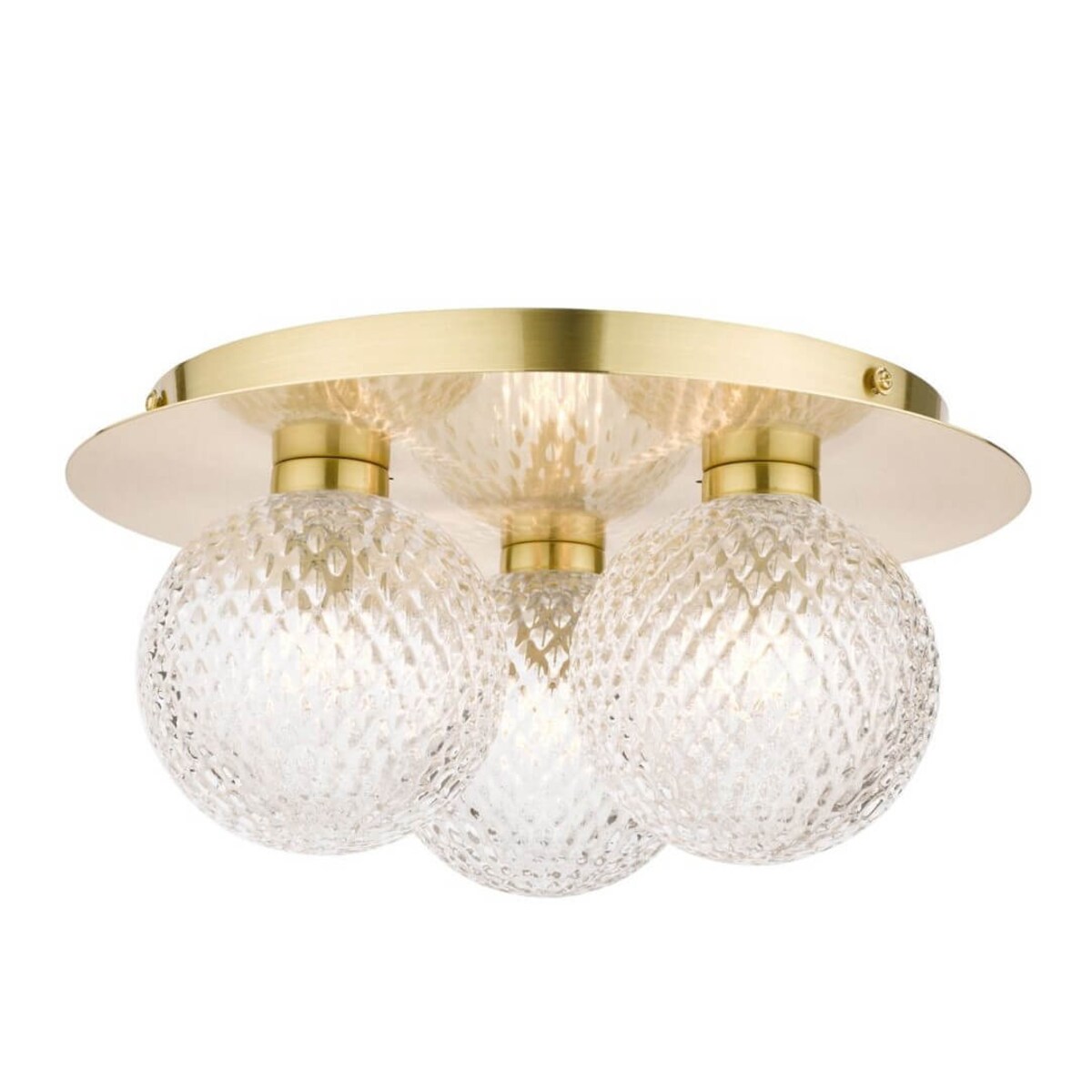 Szklana lampa sufitowa Prague LA3756112-Q Laura Ashley IP44 przezroczysta mosiądz