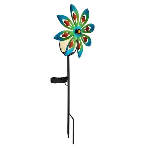 Lampa solarna ogrodowa LED Globo SOLAR 36575 koło wiatrowe IP44 3000K 50 cm metal szkło