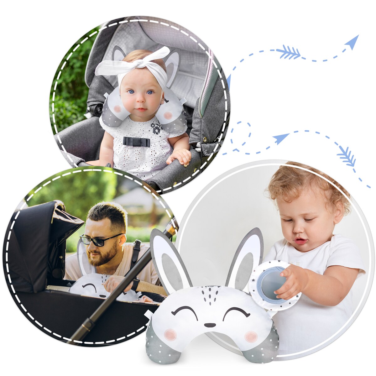 Poduszka sensoryczna niemowlęca grzechotka gryzak Nukido