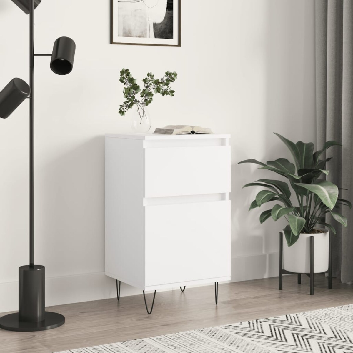 vidaXL Komoda, biała, 40x35x70 cm, materiał drewnopochodny