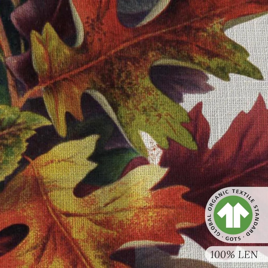 Lniany ręcznik kuchenny - Bukiet jesiennych liści