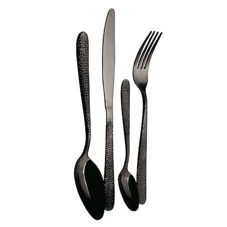 Komplet sztućców 24 elementy dla 6 osób błyszczące sztućce czarne BERLINGER HAUS Shiny Black