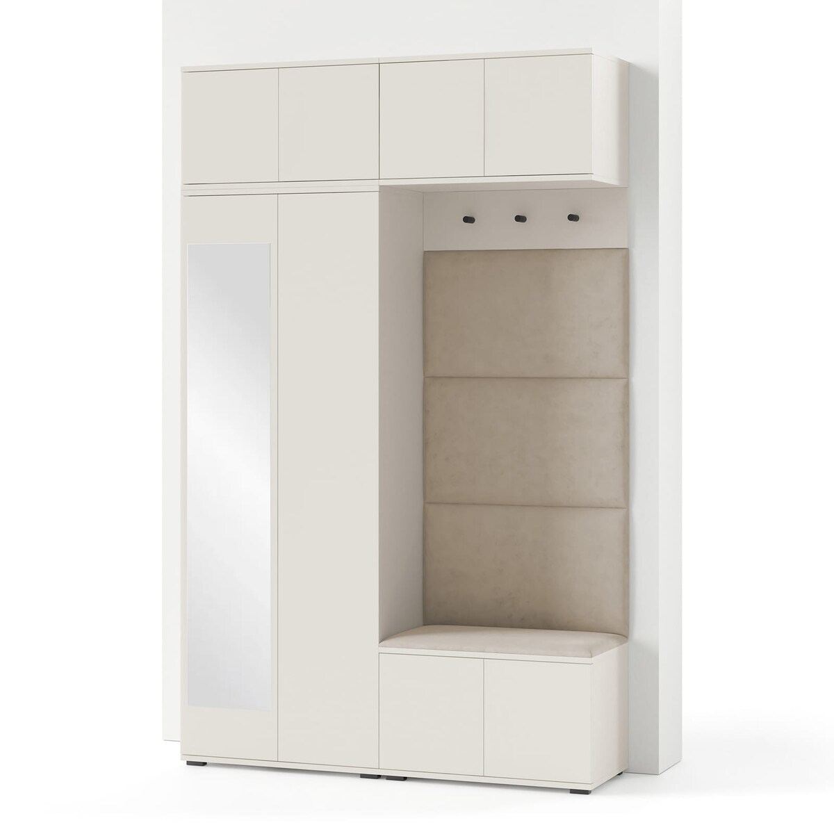 Beżowa garderoba Napoli wersja 1 panele Trinity 03