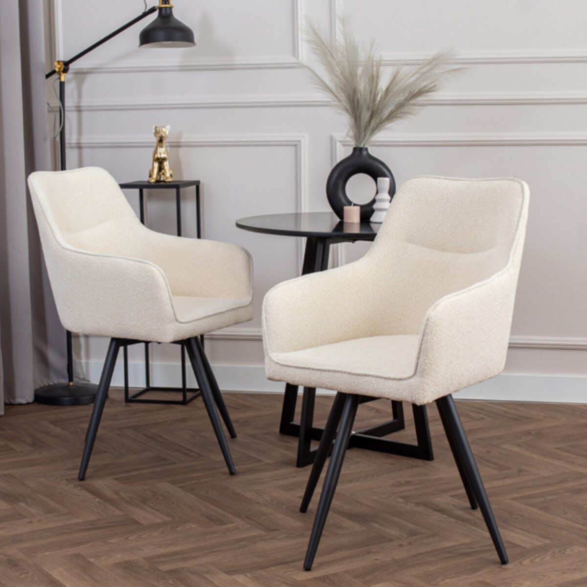 Krzesło biurowe obrotowe 360 wygodne do toaletki biurka nowoczesne beżowe