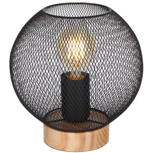 Nocna lampa Pablo 15663T do sypialni kula czarna drewno