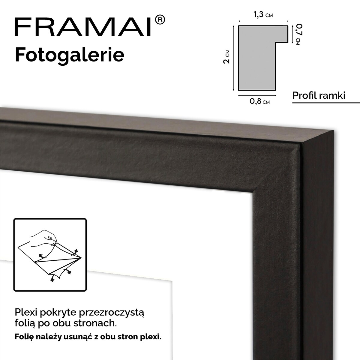 Ramka na zdjęcia 3x 10x10 4x 10x15 1x 15x21 czarna galeria na 8 zdjęć ramka 40x50 cm FRAMAI