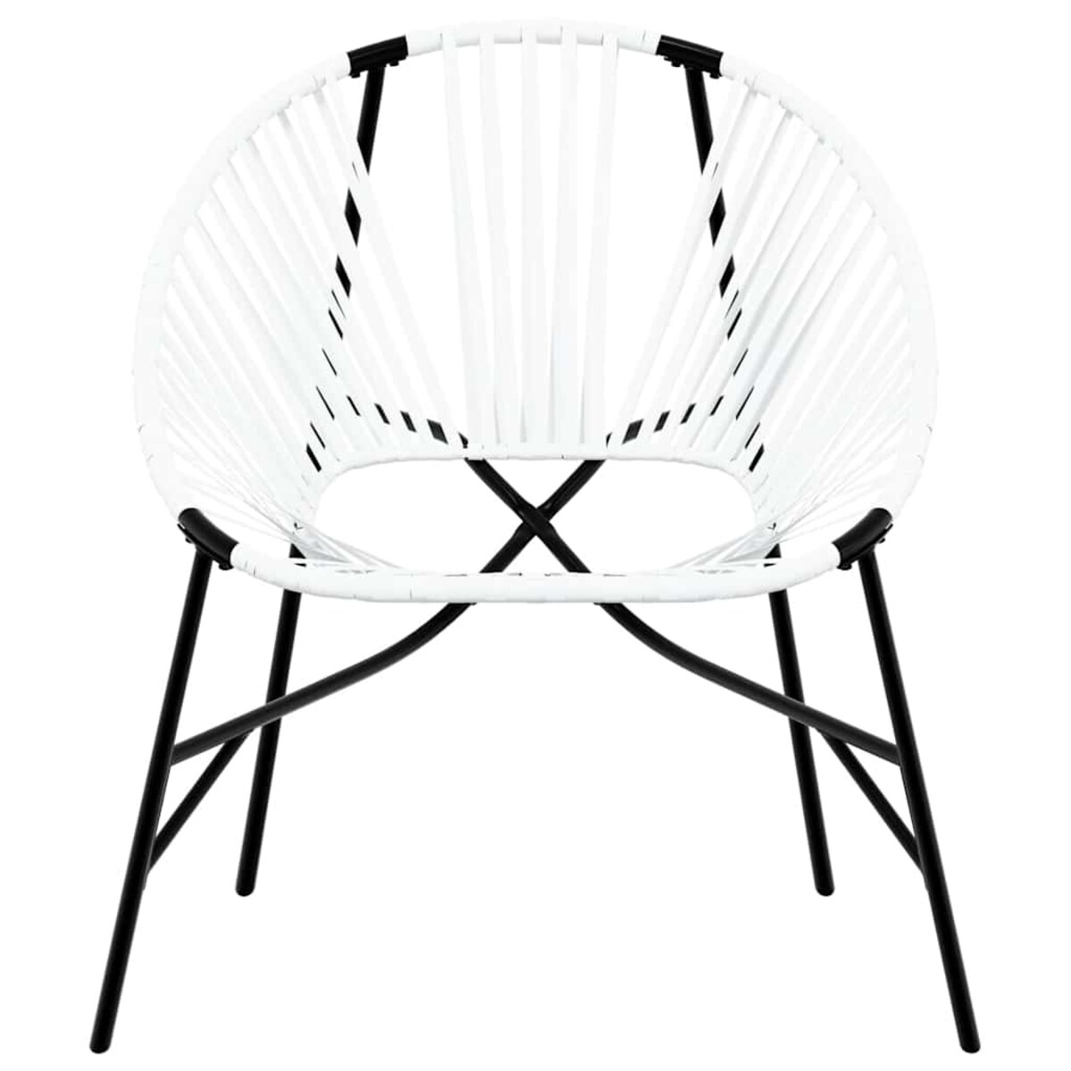 vidaXL Zestaw krzeseł ogrodowych 3 szt. Czarno-biały polirattan