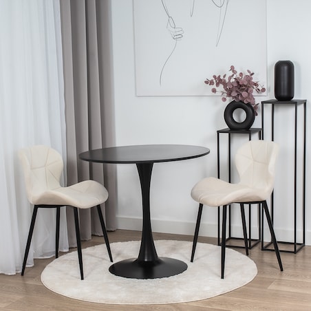 Krzesło tapicerowane skandynawskie nowoczesne welurowe beżowe