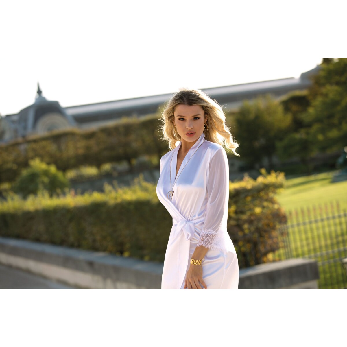 Szlafrok Bonnie Biały Biały, XL