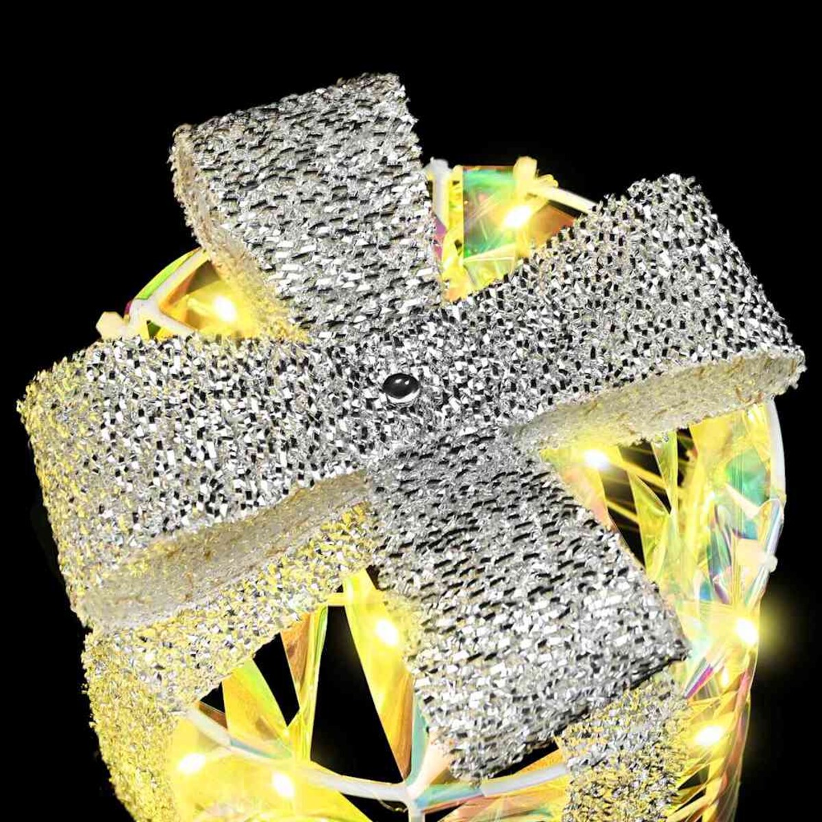 vidaXL Dekoracja Pudełka Prezentowego 3 pcs Ciepła biel PET