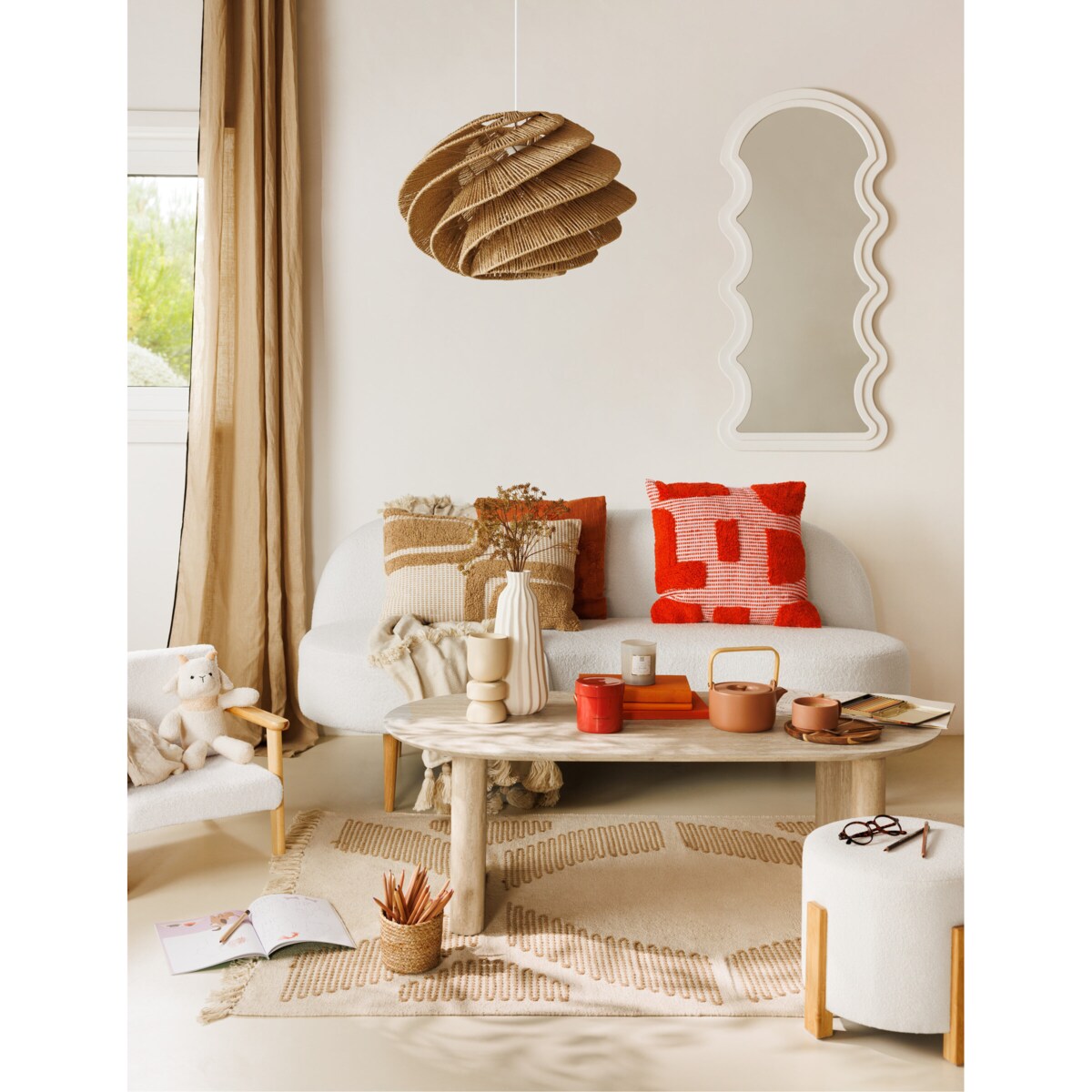 Lustro ścienne EMILY WAVE, 114 x 54 cm