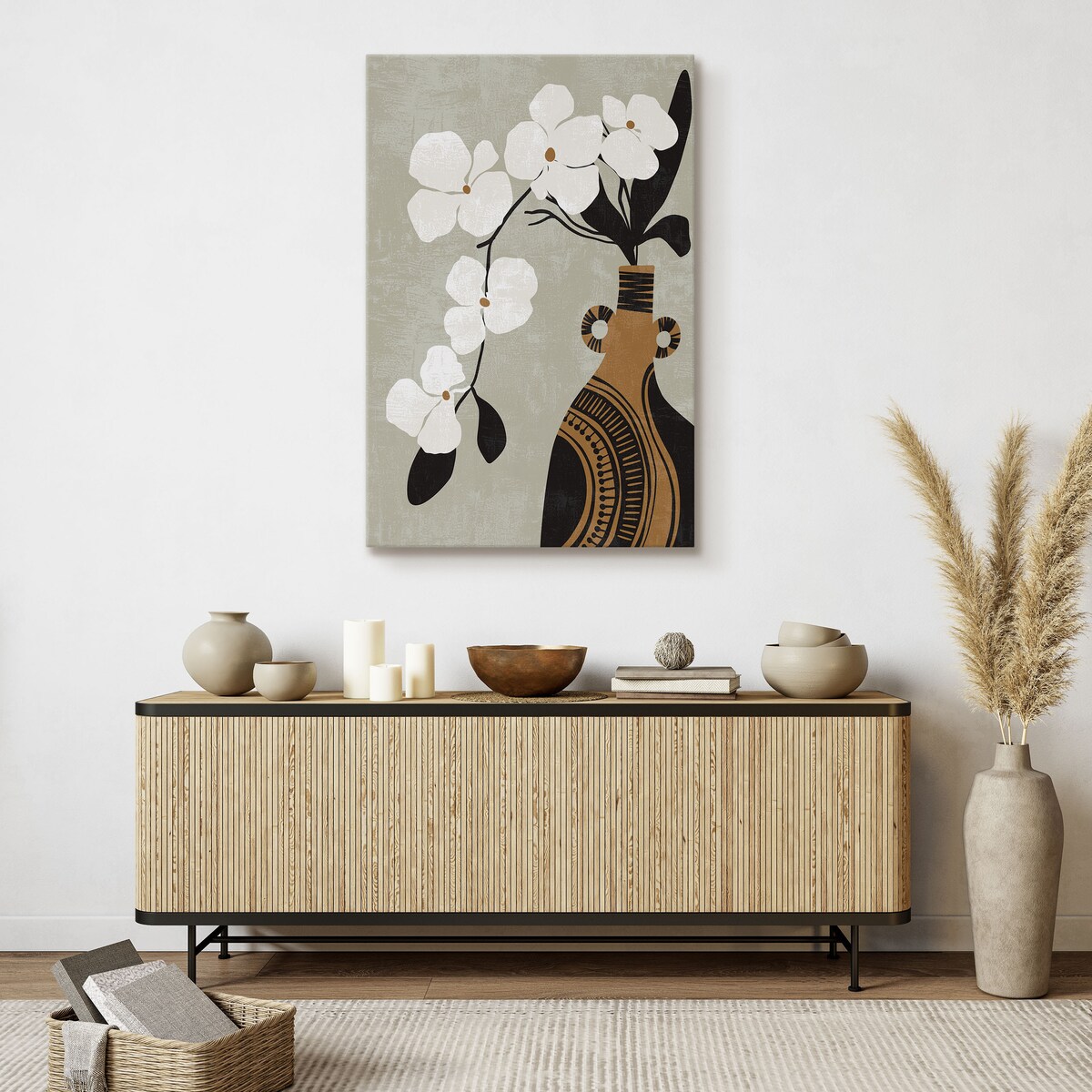 Obraz Orchidea W Stylu Boho 80x120cm