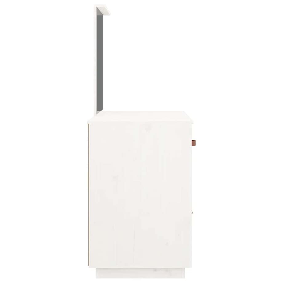 vidaXL Toaletka, biała, 95x50x134 cm, lite drewno sosnowe