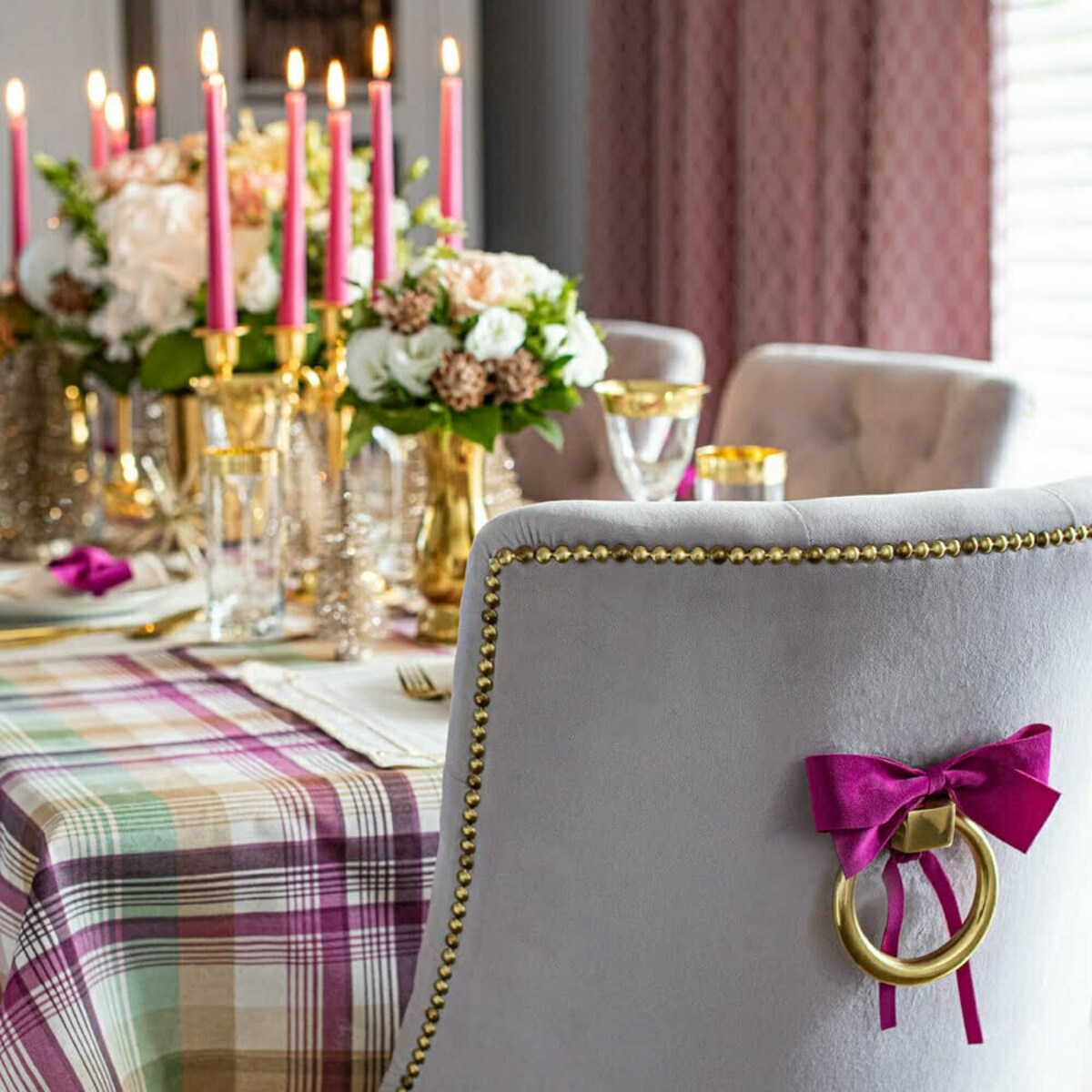 Haftowane serwetki Golden Bows - 4 sztuki