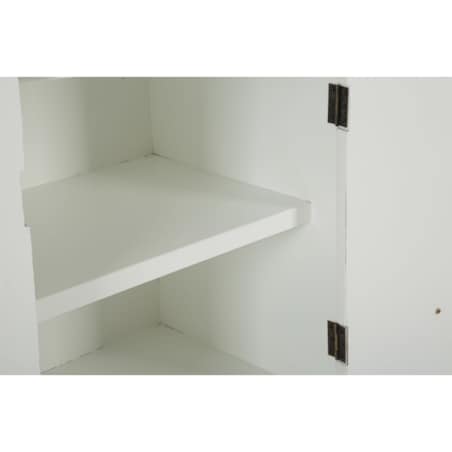 Komoda Tolosa, kolor biały, brązowy i złoty, płyta MDF, drewno jesionowe i żelazo, 79 x 48 x 67 cm, 2 drzwi, Mauro Ferretti