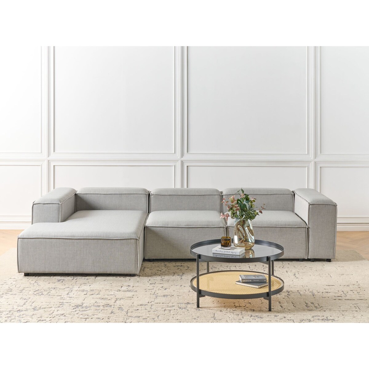 Narożnik modułowy 3-osobowy prawostronny jasnoszary ARDAL