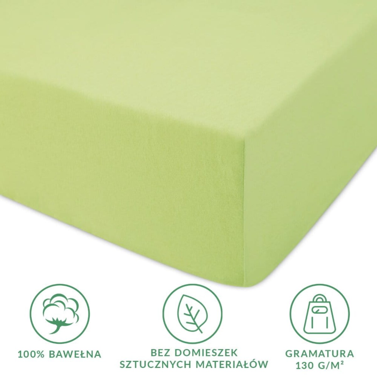 Prześcieradło jersey z gumką 200x220 kolor Limonka