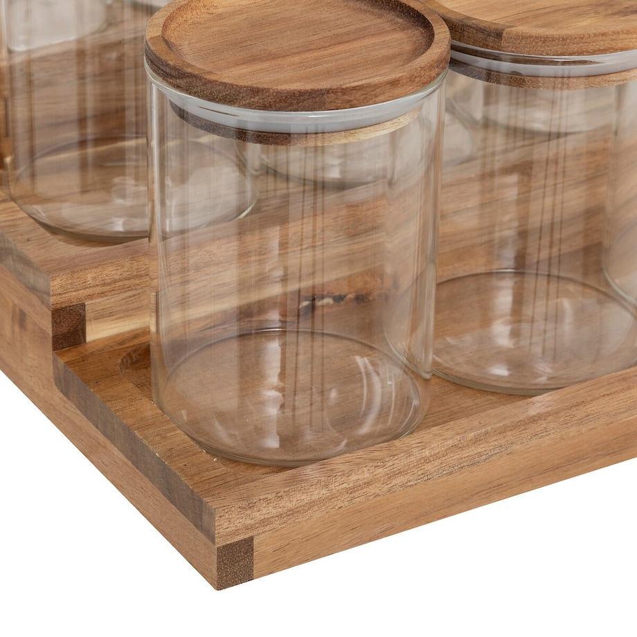 Półka i 9 słoików 180 ml na przyprawy 15x24x23 cm AROMATA-2
