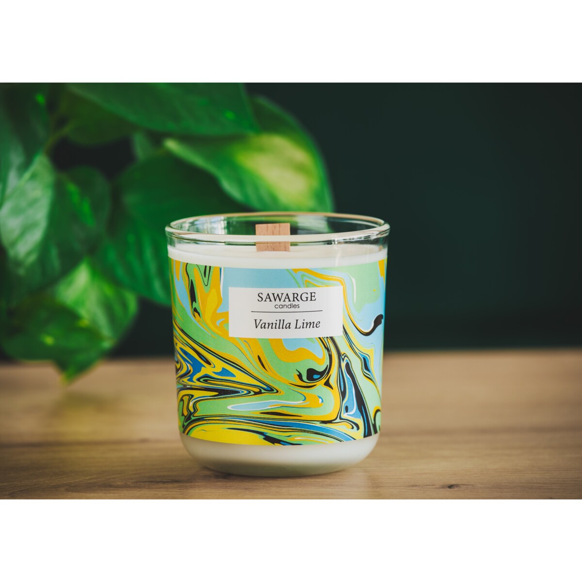 Świeca Zapachowa Sojowa / Drewniany Knot /40h/ Wanilia Limonka 200g