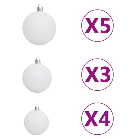 vidaXL Choinka z lampkami i bombkami, połówka, zielona, 120 cm
