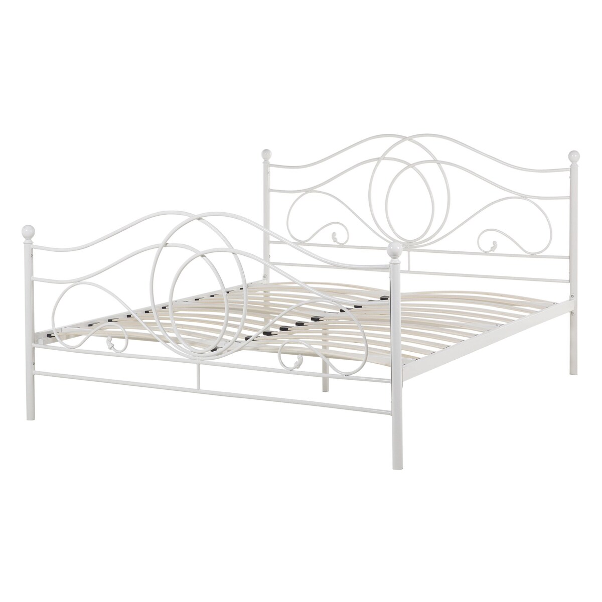 Łóżko metalowe 140 x 200 cm białe LYRA
