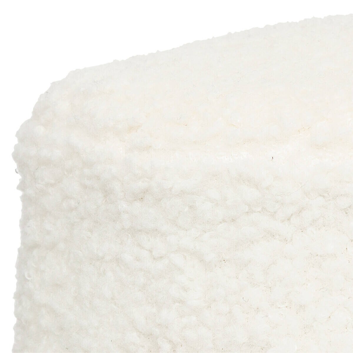 Pufa baranek z sosnowymi nogami BOUCL, 41 x 35 x 41,5 cm