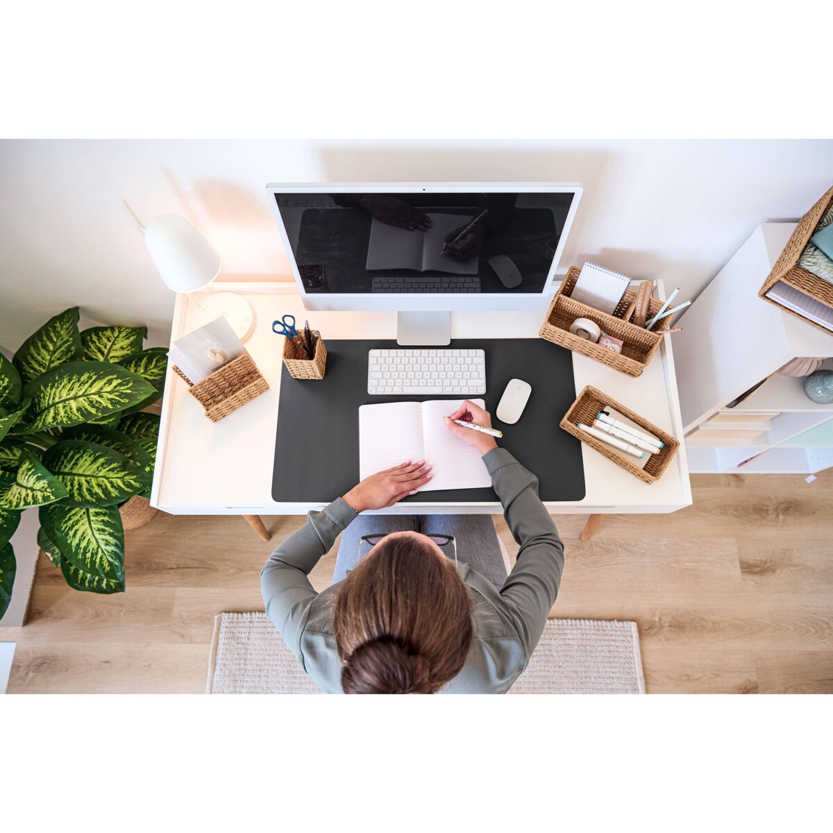 Duża podkładka na biurko z syntetycznej skóry, 40 x 70 cm