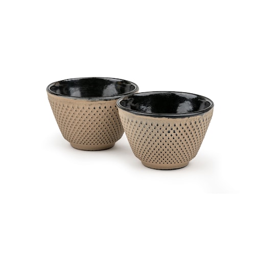 Czarki żeliwne do herbaty Xilin - 2 sztuki - camel / Bredemeijer