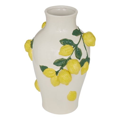 Wazon ceramiczny z gałązkami cytryny 32,6x22,5x20 cm LEMONIA