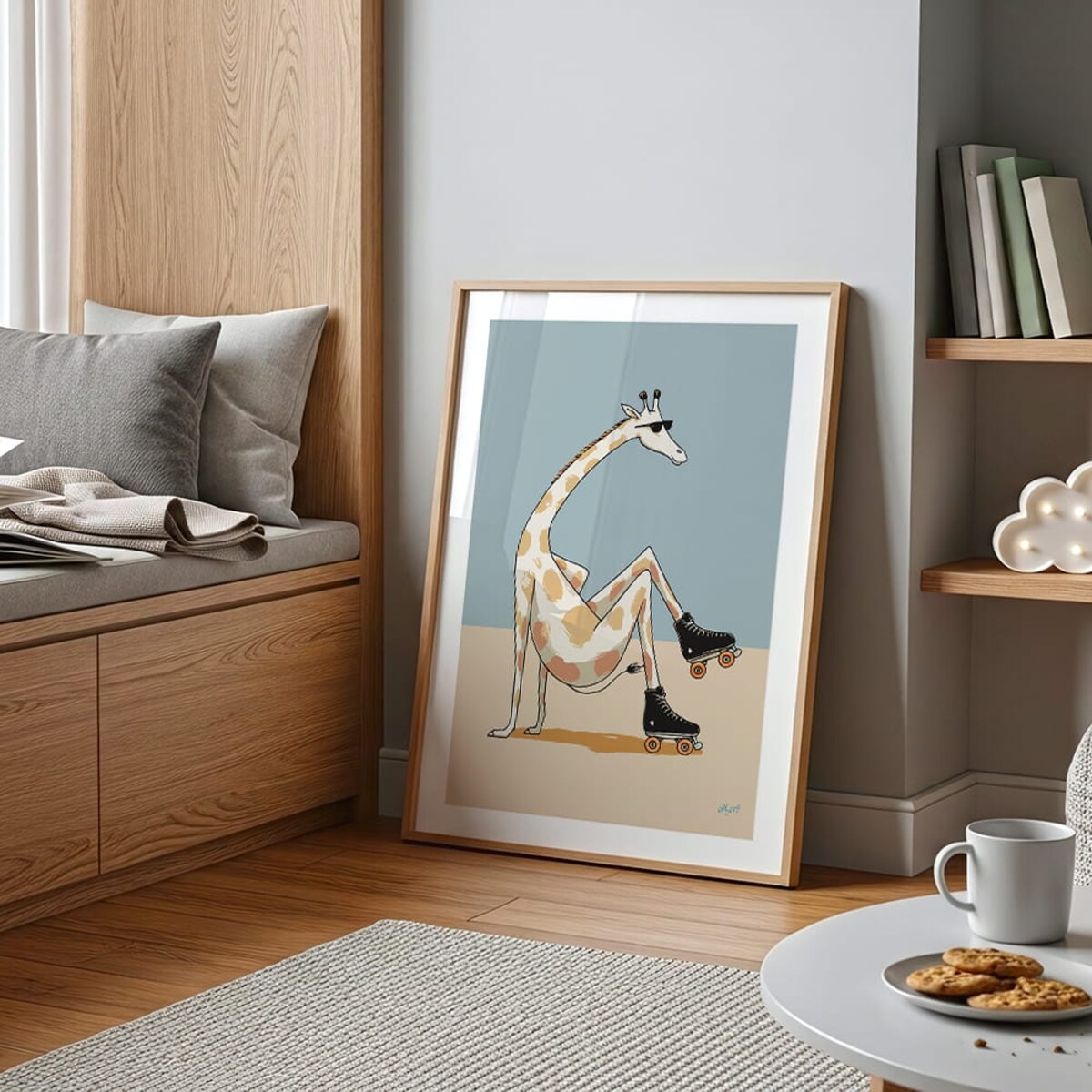 plakat skater žyrafa 70x100