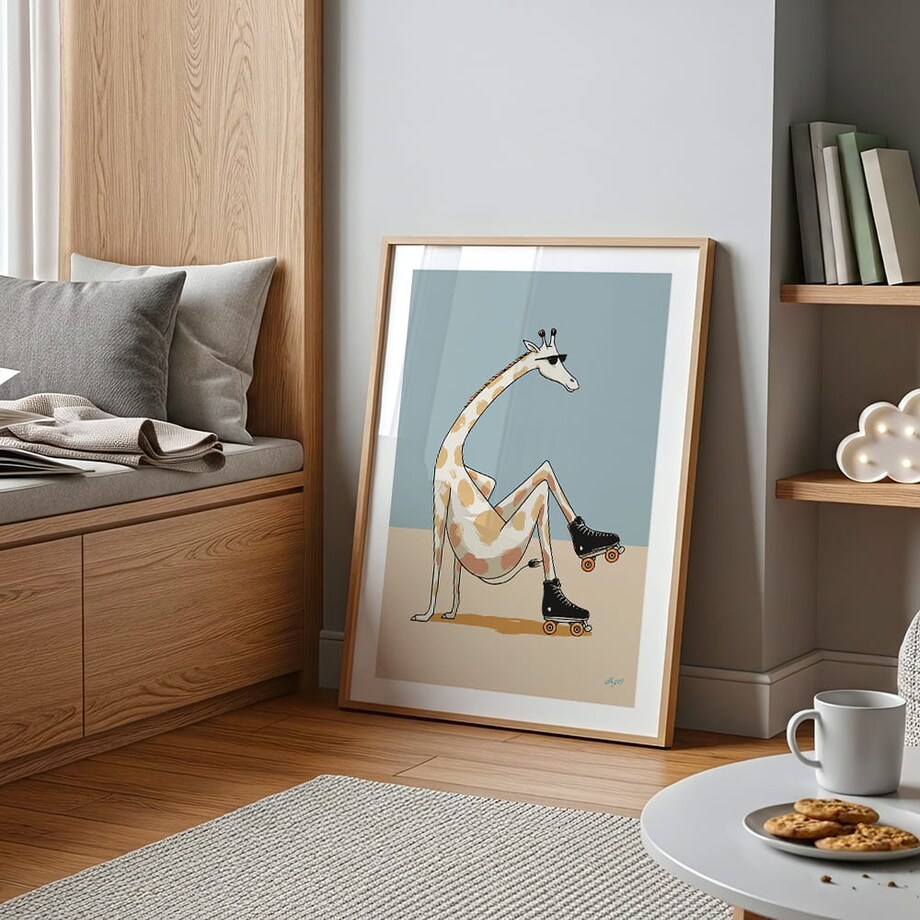 plakat skater žyrafa 70x100