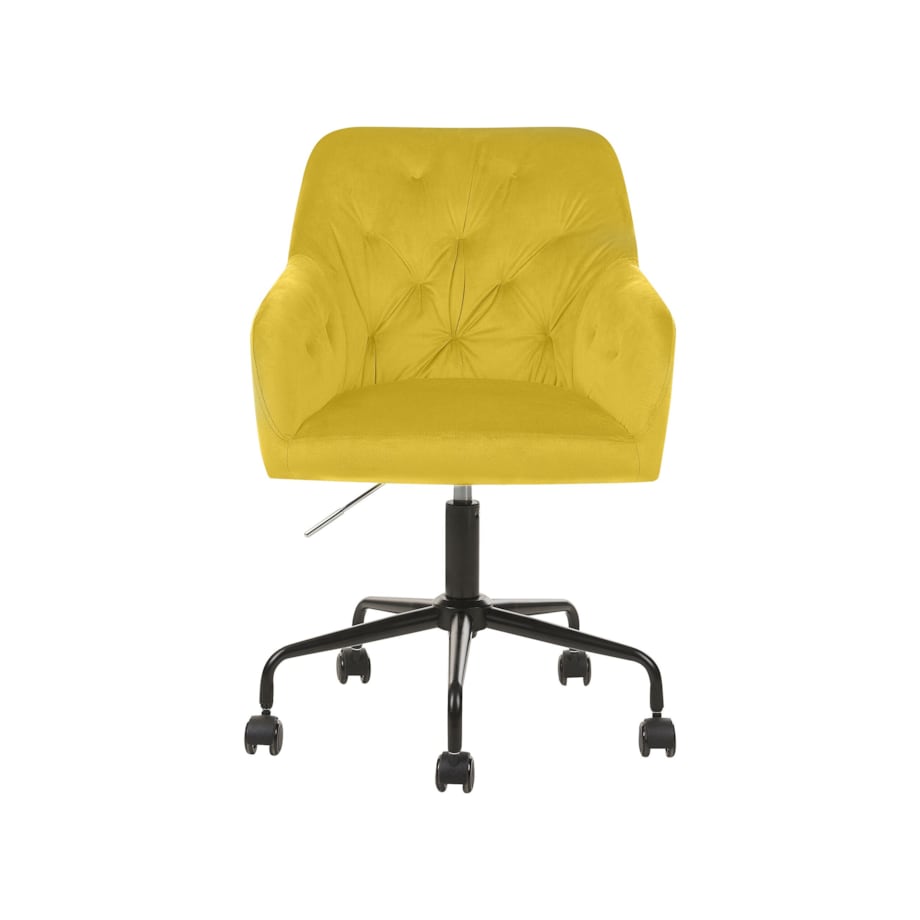 Krzesło biurowe regulowane welurowe żółte ANTARES