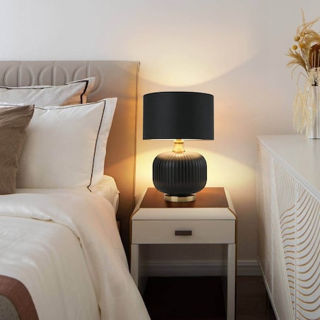 Nocna lampa stojąca Tamiza LP-1515/1T small czarna złota