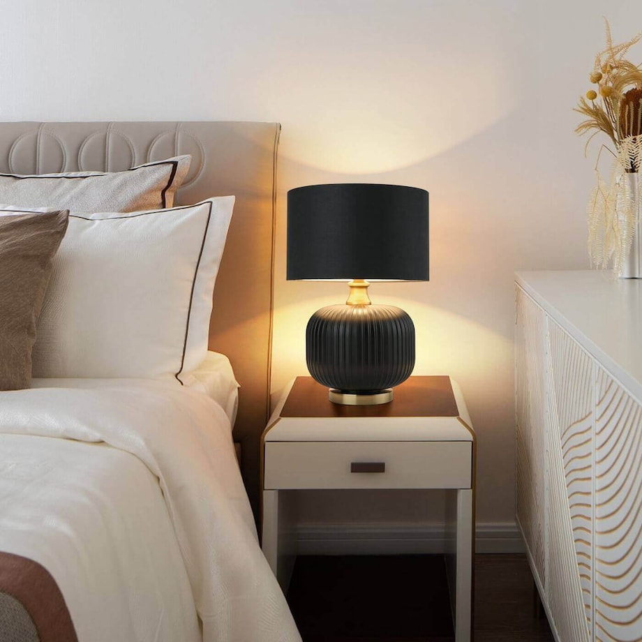 Nocna lampa stojąca Tamiza LP-1515/1T small czarna złota