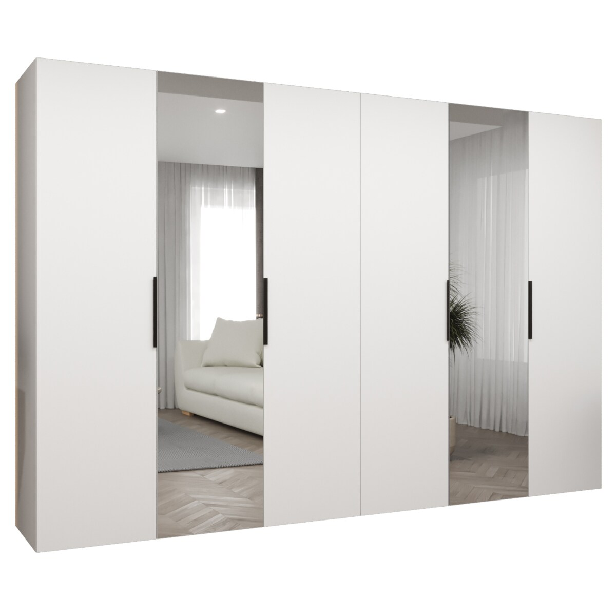 Szafa uchylna otwierana MARBELLA 2 300 wys. 202 cm Biały + u. Czarny