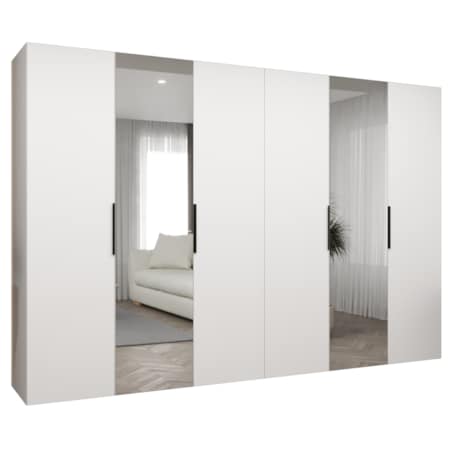 Szafa uchylna otwierana MARBELLA 2 300 wys. 202 cm Biały + u. Czarny