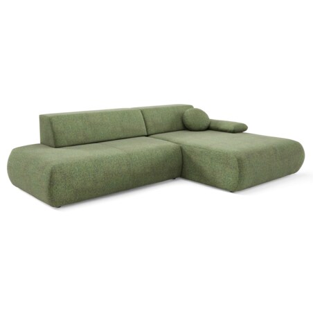 Narożnik rozkładany PENTI z pojemnikiem na pościel, prawy, zielony